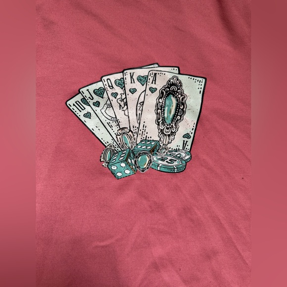 Pink Graphic Tee with Western Design - Picture 4 of 4